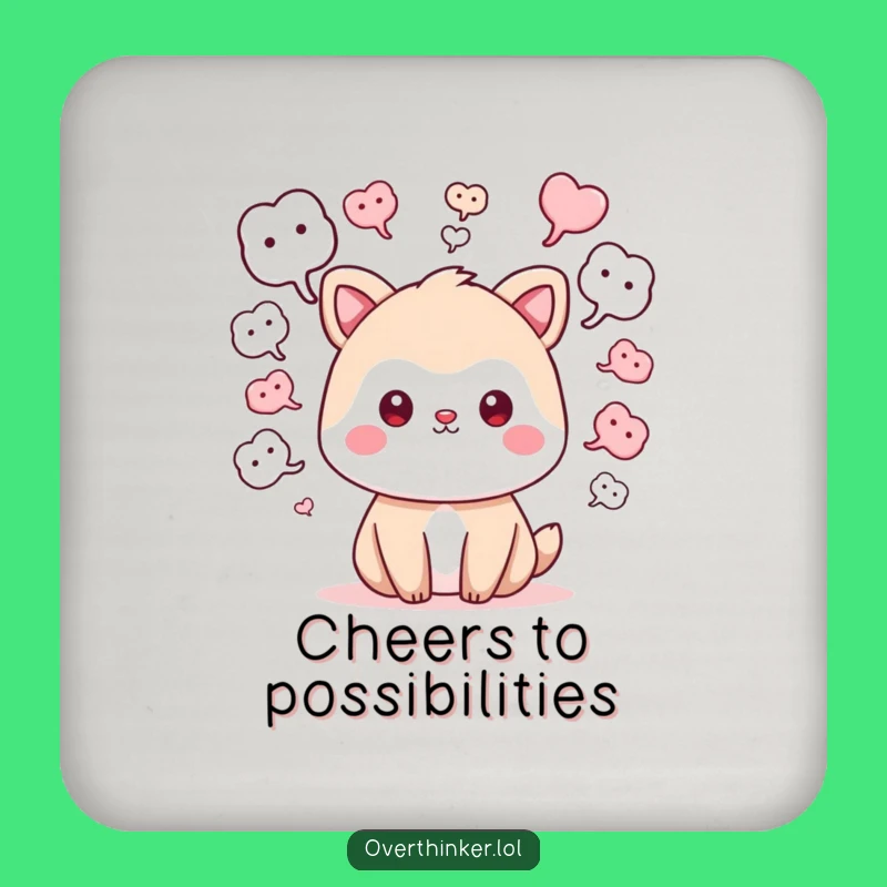 Funny What If Kawaii Coaster: Cute Animal Drink Saver, Unique Funny Gift