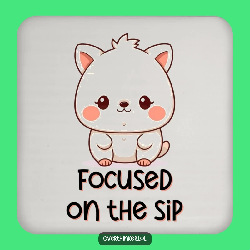 Funny Intense Focus Kawaii Coaster: Cute Animal Drink Saver, Unique Funny Gift