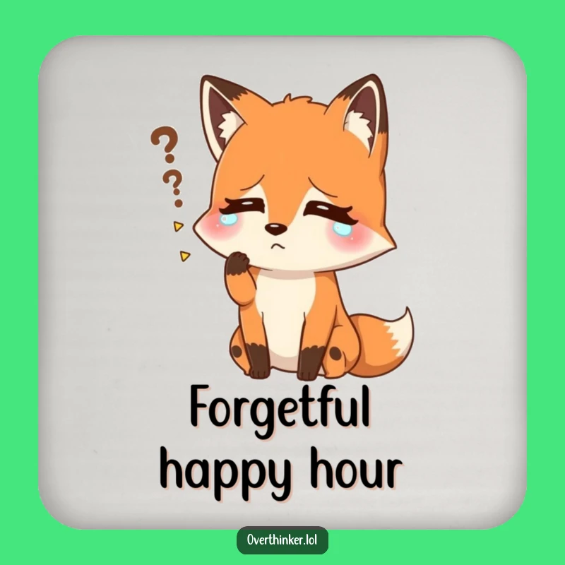 Funny Fox Name Recall Coaster: Sweaty Vixen's Drink Guard, Novelty Bar Gift