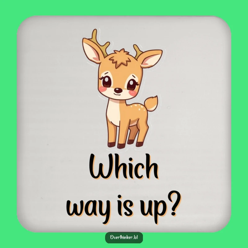 Funny Deer Watching Tail Coaster - Whimsical Drink Accessory Gift