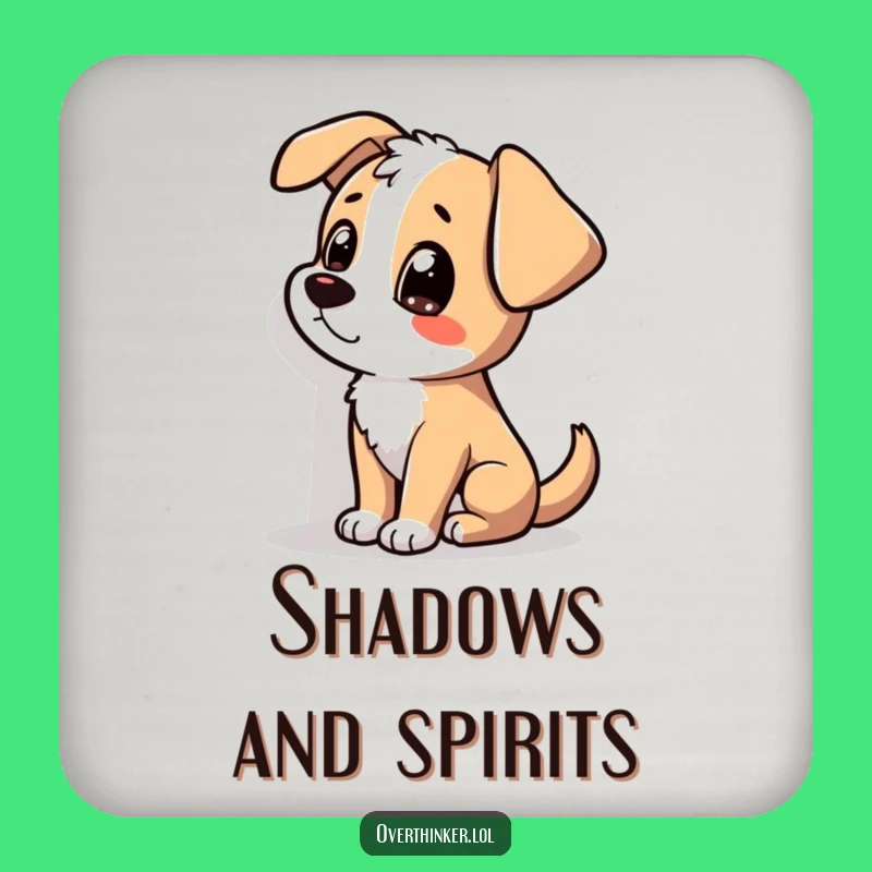 Funny Dog Coaster Set: Shadow Staring, Protect Surfaces with Humor