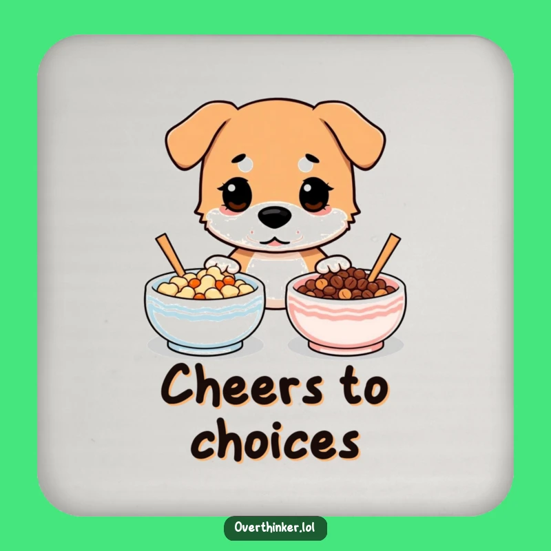 Funny Dog Food Coaster: Hilarious Protector for Indecisive Drinkers