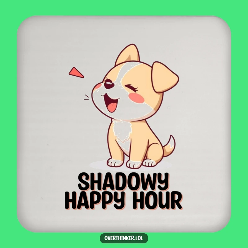 Funny Kawaii Dog Coaster: Defeat Your Shadow, Perfect Playful Gift