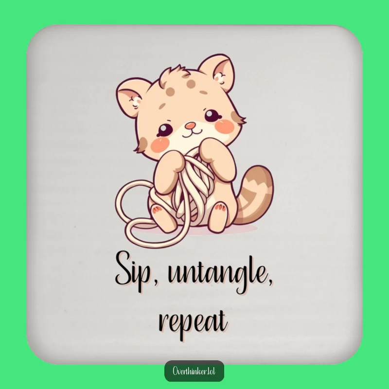 Funny Yarn Coaster: Cute Animal Character Tangled, Protect Surfaces with Funny Style!