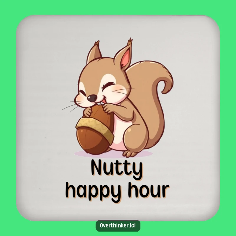 Funny Squirrel Acorn Defense Coaster: Hilarious Drink Protector for Nutty Homes