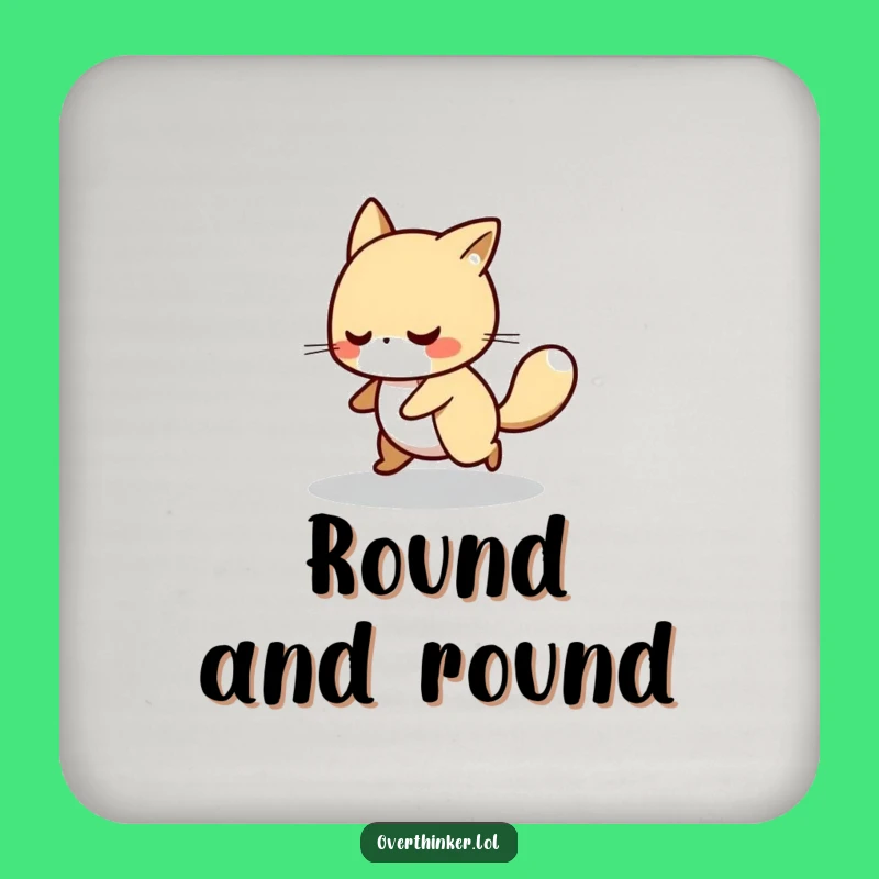 Funny Pacing Character Coaster: Busy Mind Drink Gift