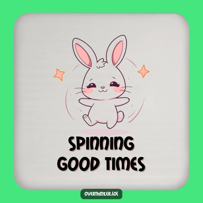 Funny Kawaii Rabbit Dizzy Drink Coaster - Protect Surfaces with Humor