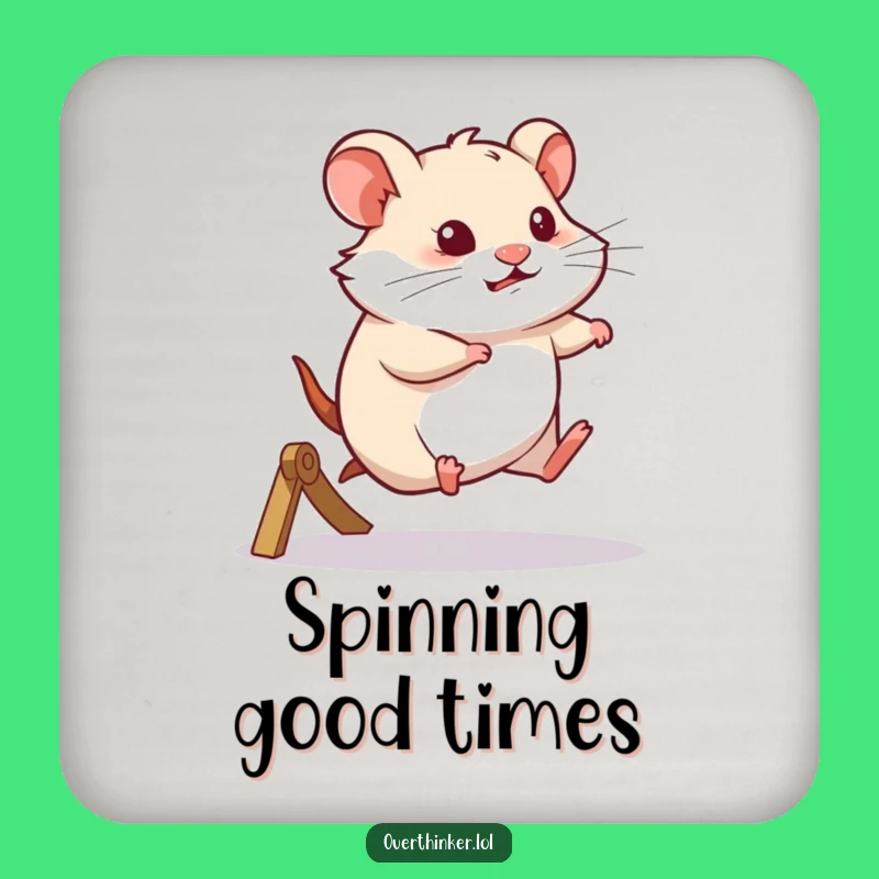 Funny Hamster Coaster Set: Thoughtful Wheel Runner, Protect Surfaces