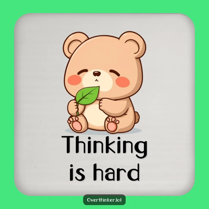 Funny Kawaii Bear Coaster: Protect Surfaces, Perfect Thoughtful Gift