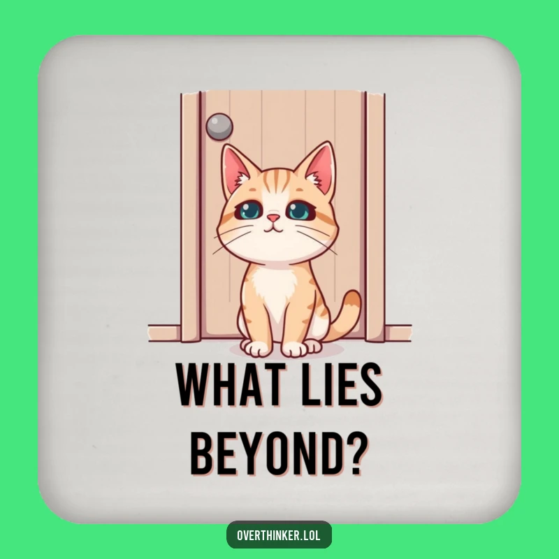 Funny Cat Door Coaster Set: Feline Focus, Protect Surfaces