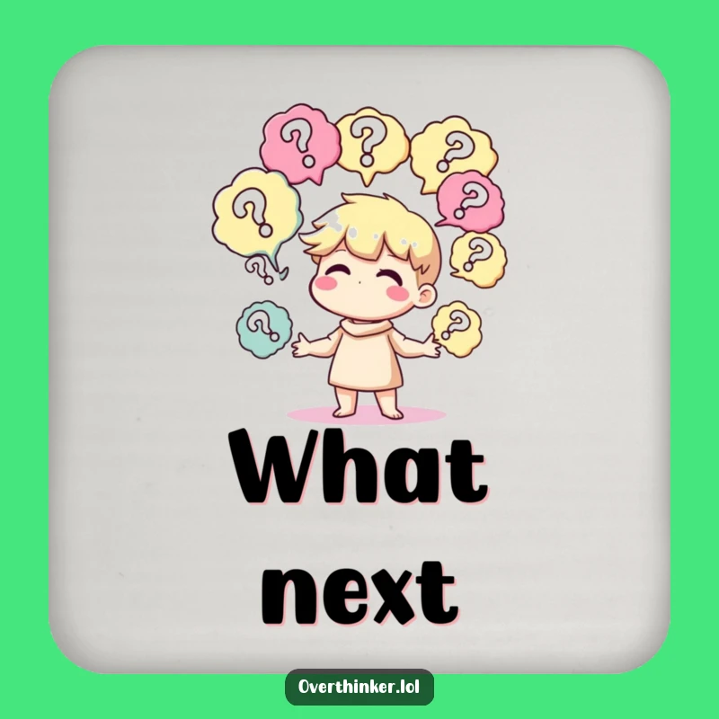 Funny Juggling Questions Coaster: Curious Drink Gift