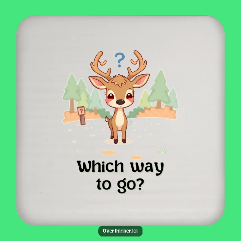 Funny Deer Coaster: Protect Your Table from Overthinking Guests