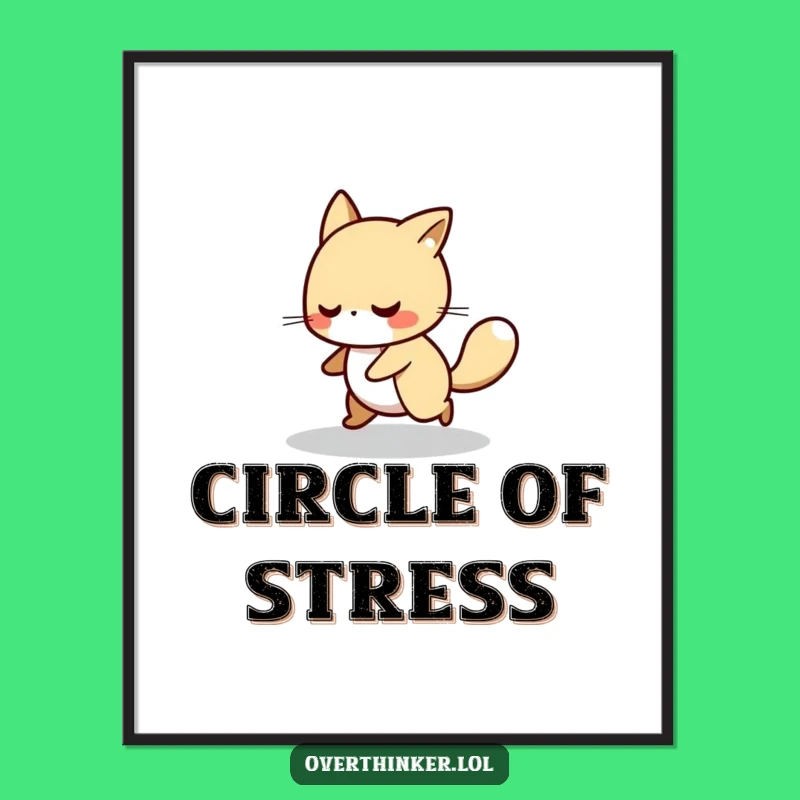 Funny Pacing Character Poster: Contemplative Art Gift