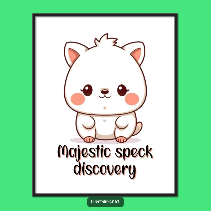 Funny Intense Focus Kawaii Poster: Cute Animal Art, Ideal Decor Funny Gift