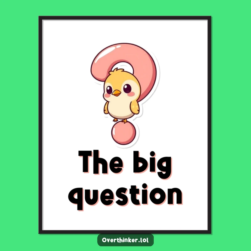 Funny Bird Question Mark Poster: Whimsical Art for Curious Spaces