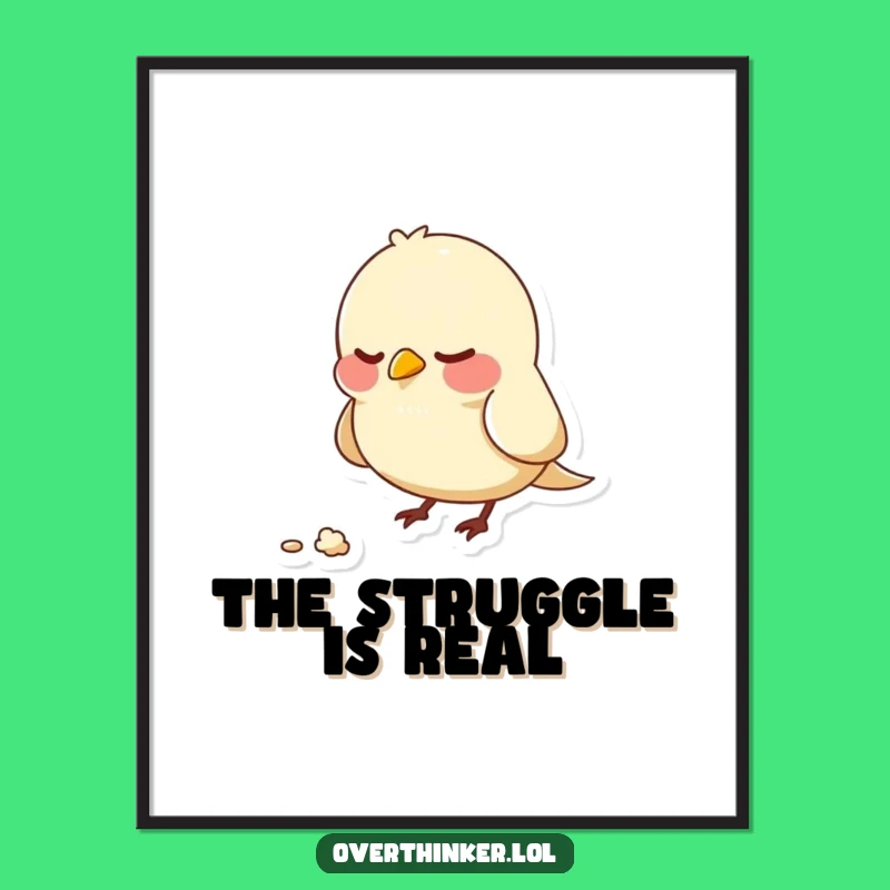 Funny Anxious Bird Poster: Character's Crumb Obsession Art