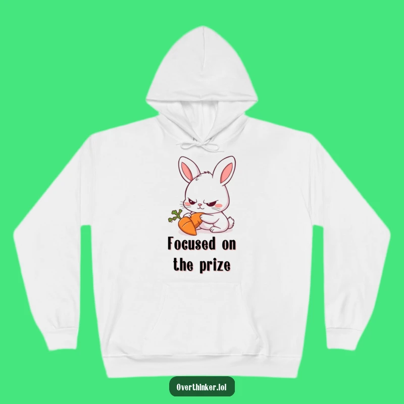 Funny Rabbit Carrot Fixation Hoodie - Cozy Rabbit Gift for Dedicated Souls