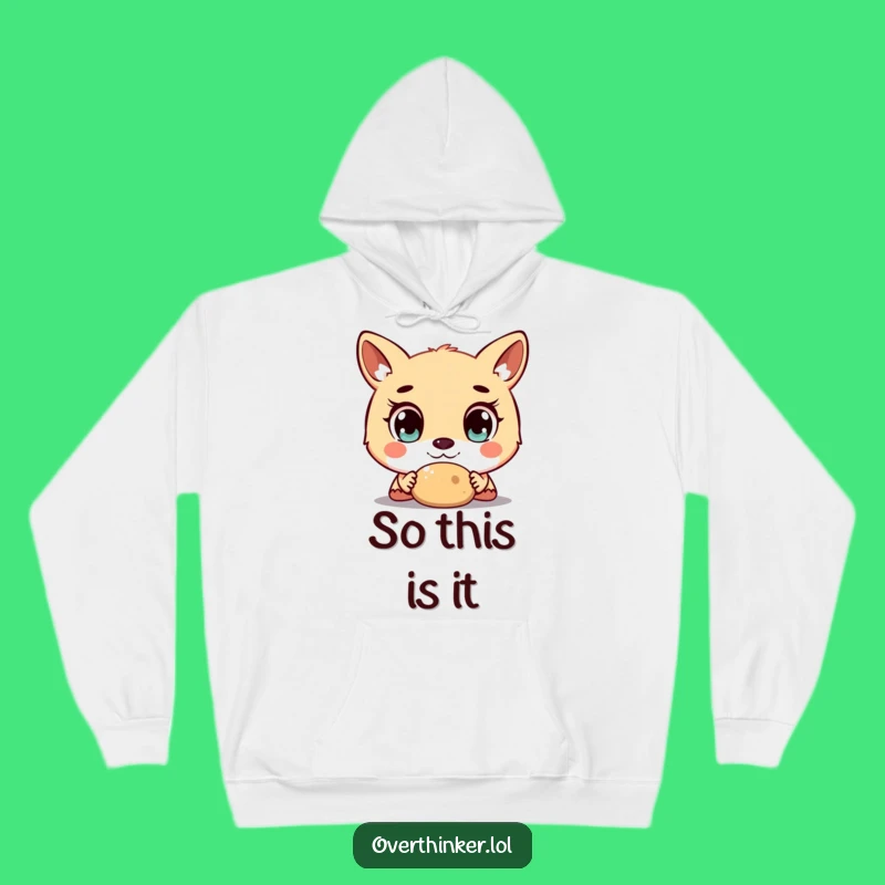 Funny Hoodie: Wide-Eyed Animal's Intense Stare at Simple Object