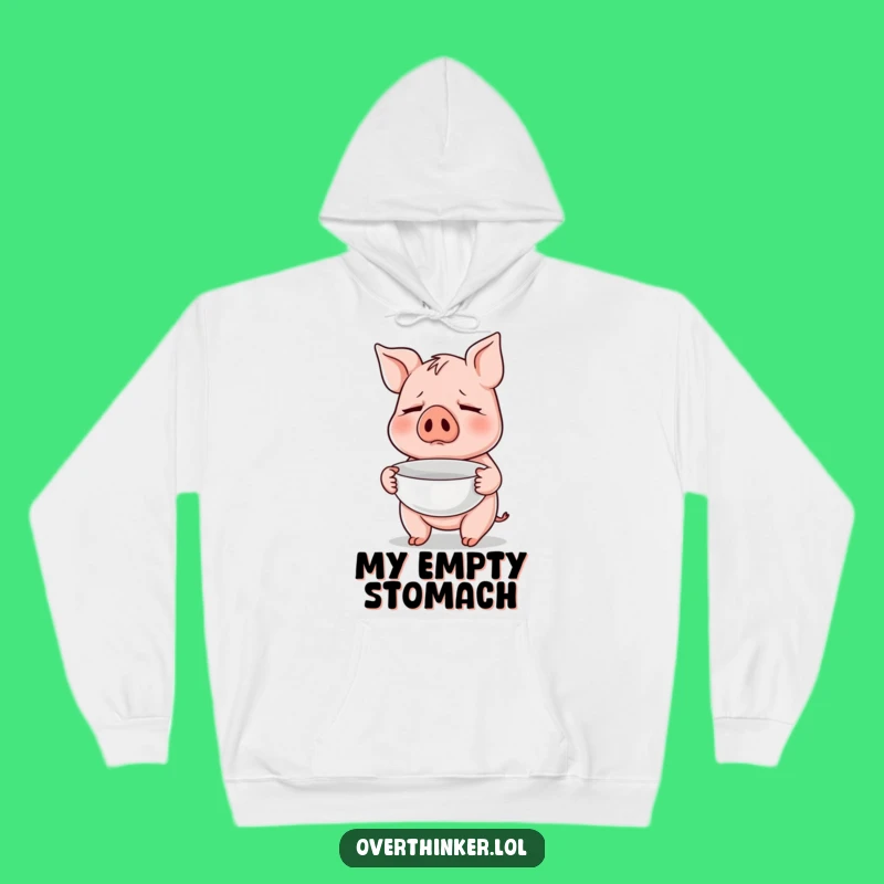 Funny Pig Hoodie: Empty Bowl Worry, Cozy Hunger Companion