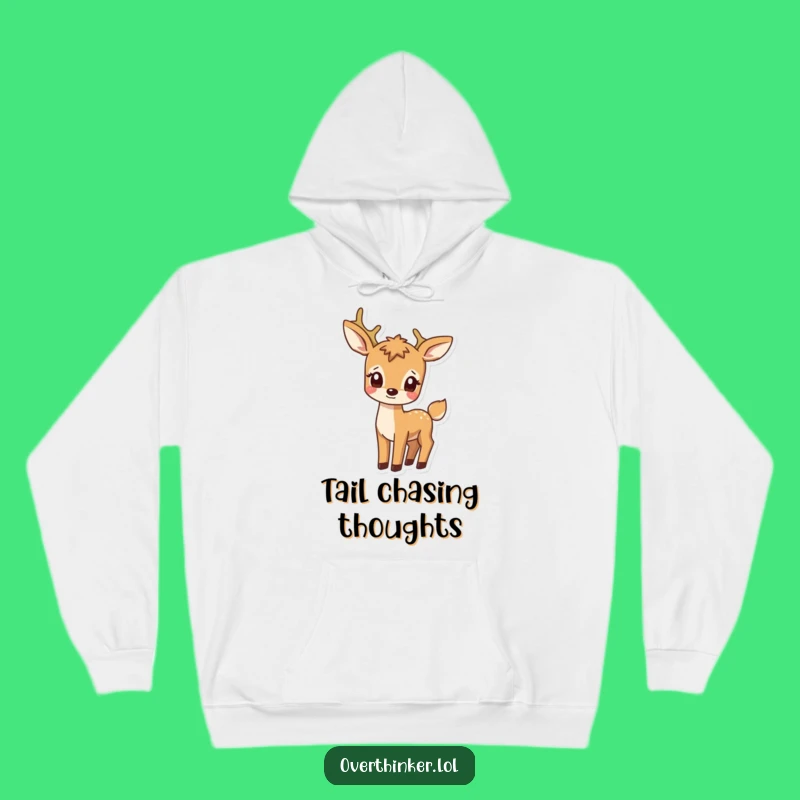 Cozy Funny Deer Watching Tail Hoodie - Whimsical Animal Comfort Gift
