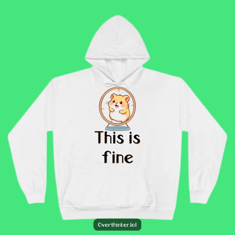 Funny Hamster Wheel Hoodie - Cozy Overwhelmed Critter Sweatshirt for a Funny Gift