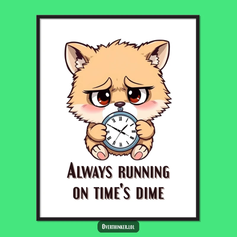 Funny Free Printable Wall Art: Worried Watcher Character, Quirky Downloadable Decor