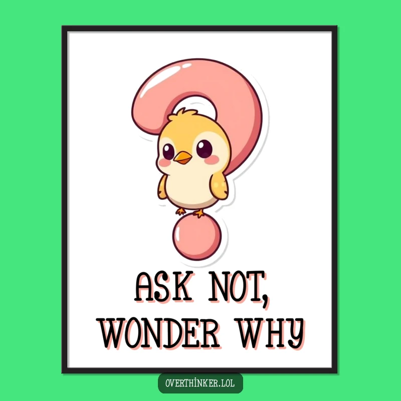 Free Printable Question Mark Bird Art: Funny Downloadable Decor for Thinkers