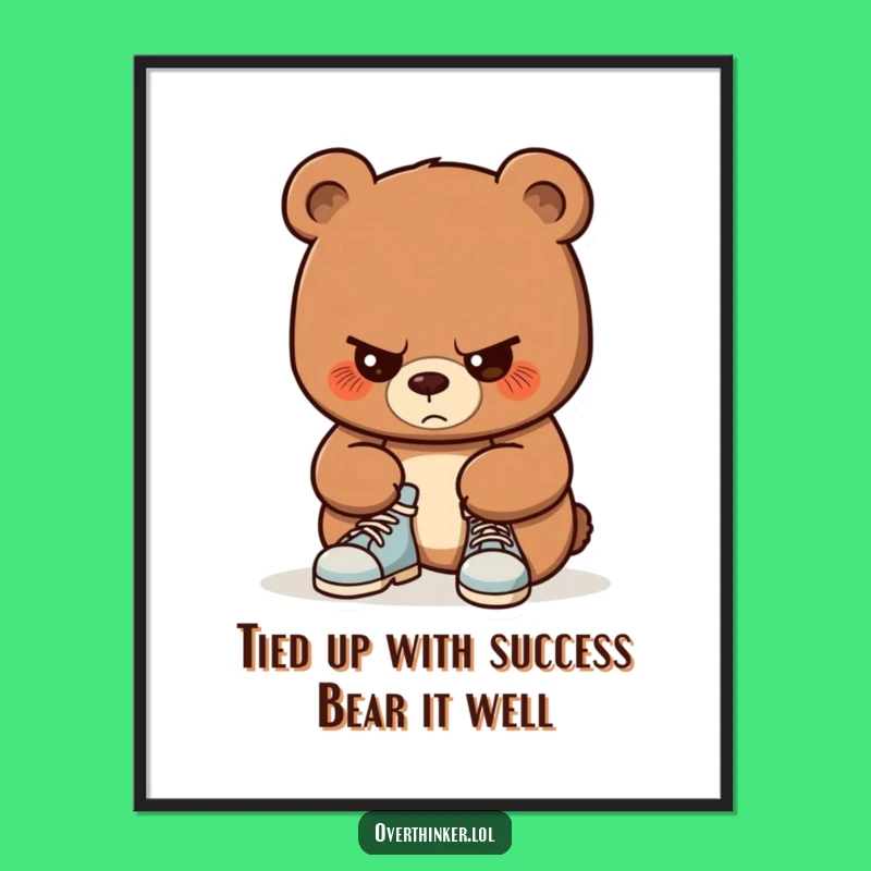 Free Printable Bear Wall Art: Funny Concentration Downloadable Decor