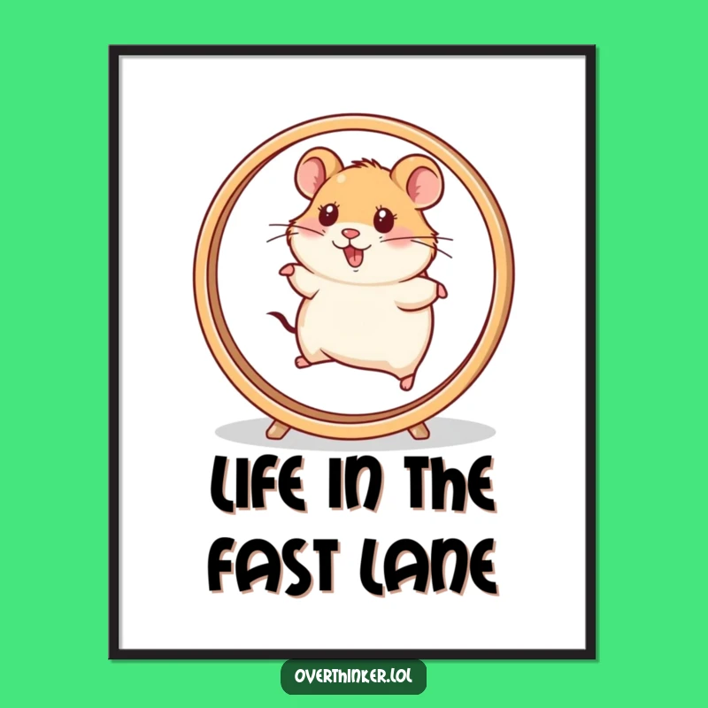 Free Printable Hamster Art: Running Fast, Funny Decor, Downloadable