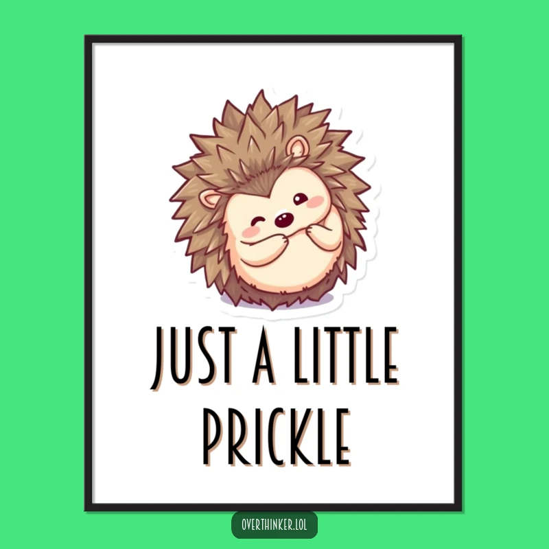 Funny Free Printable Wall Art: Hedgehog Curiosity, Downloadable Cute Decor
