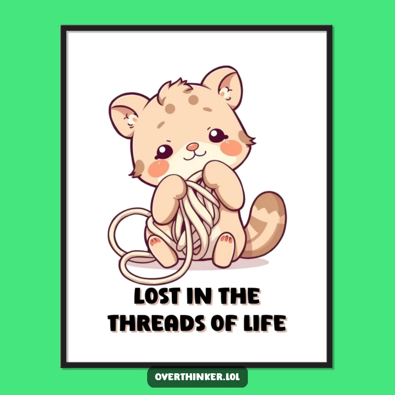 Funny Free Printable Wall Art: Yarn Animal Chaos, Hilarious Downloadable Decor for Laughs!