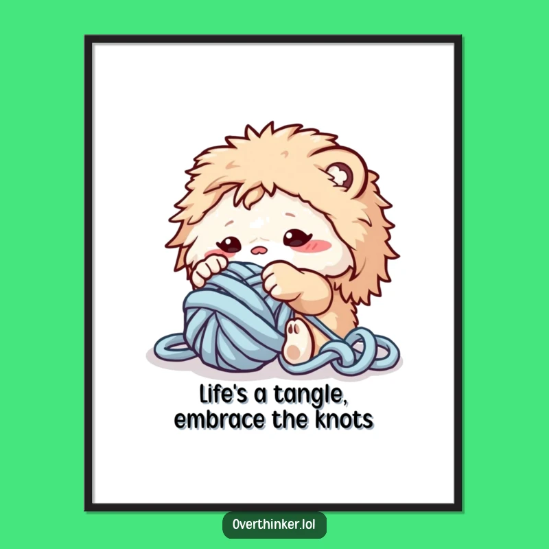 Funny Free Printable Wall Art: Yarn Creature, Whimsical Downloadable Decor