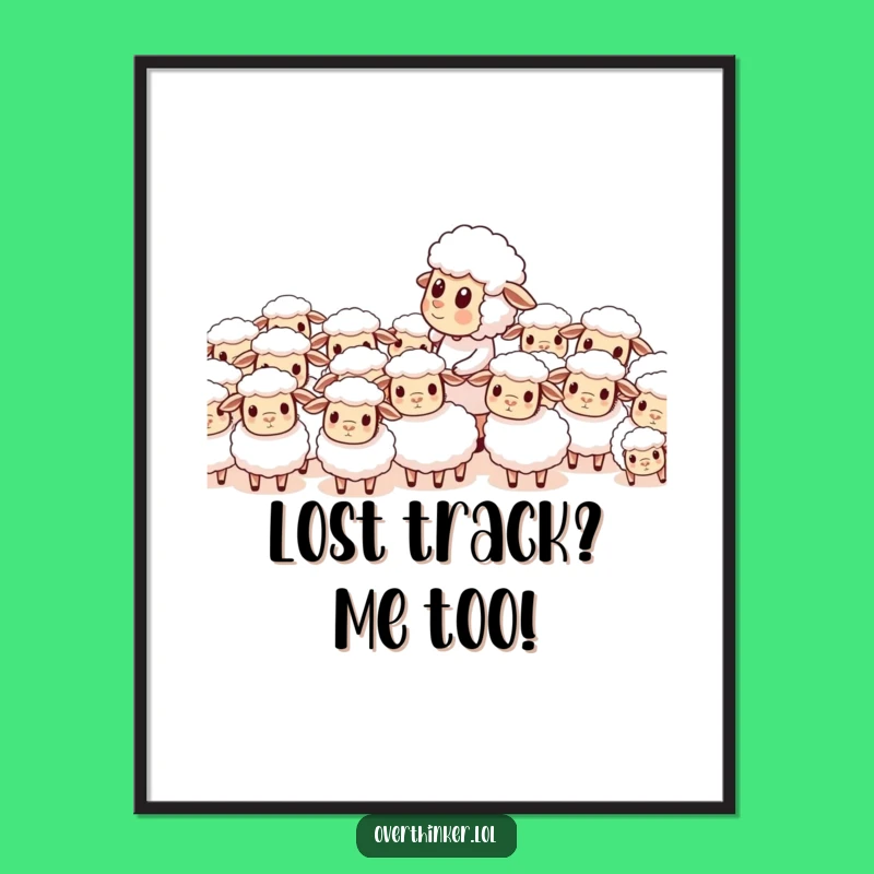 Free Printable Confused Sheep Wall Art Funny Downloadable Decor for Whimsical Spaces
