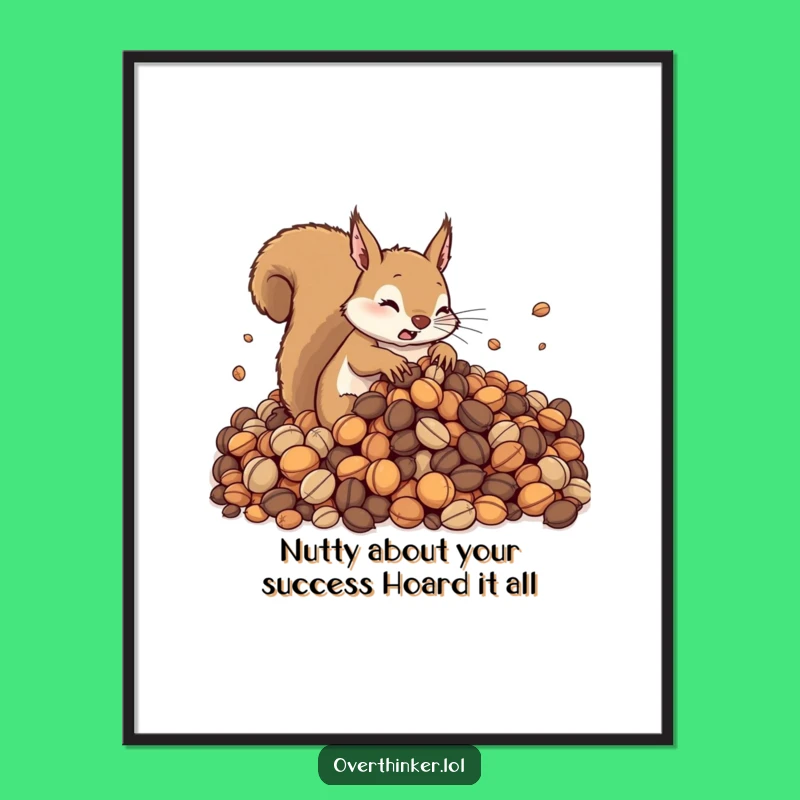 Free Printable Squirrel Wall Art: Funny Nut Hoarding Downloadable Decor