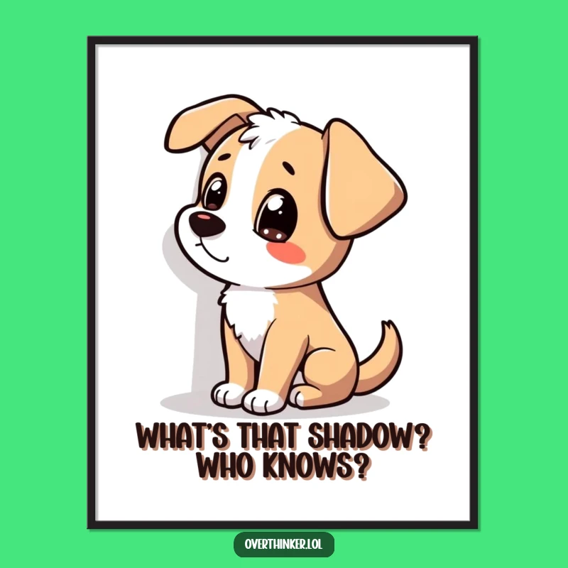 Free Printable Wall Art: Pondering Dog Shadow - Humorous Downloadable Quirky Decor!