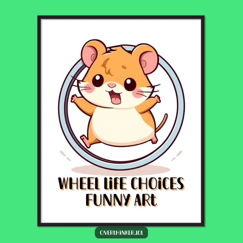 Free Printable Kawaii Hamster Wall Art - Funny Downloadable Decor