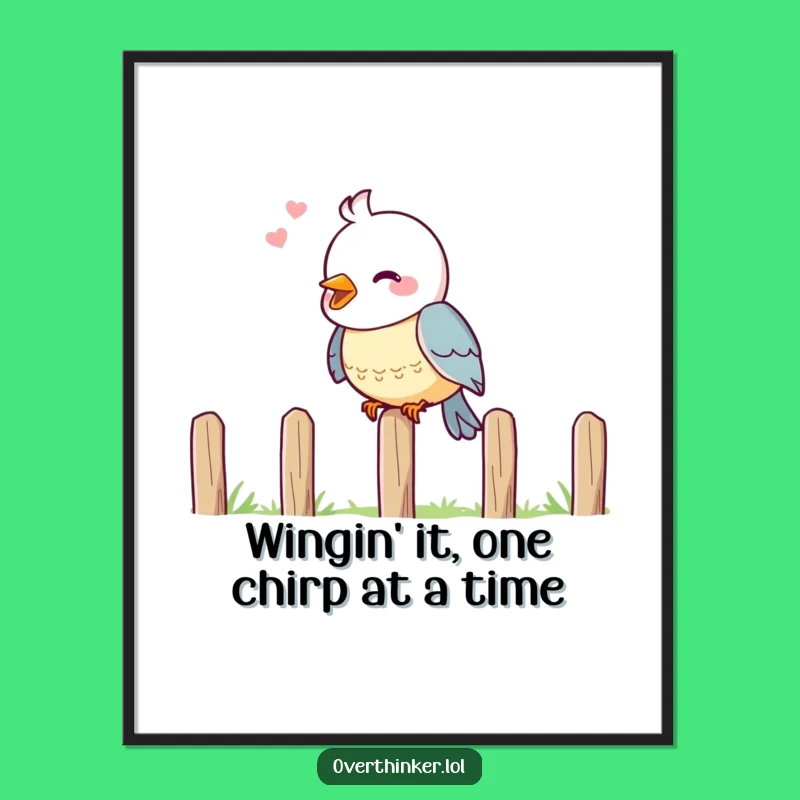 Free Printable Wall Art: Pondering Bird, Funny Downloadable Decor for Your Nest!