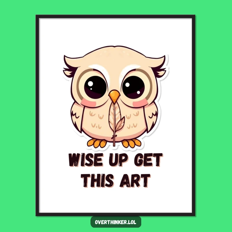Free Printable Kawaii Owl Wall Art - Funny Downloadable Owl Decor