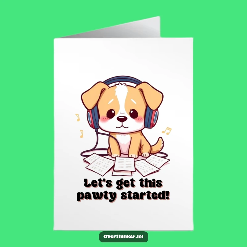 Free Printable Birthday Card: Confused Dog Musician Humor - A Funny Downloadable Gift