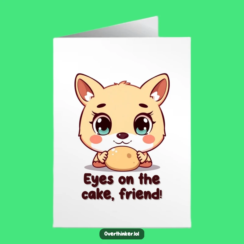 Free Printable Birthday Card: Wide-Eyed Animal, Funny Object Fascination Downloadable