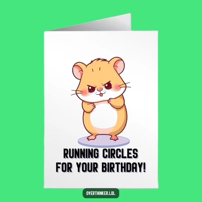 Free Printable Focused Hamster Birthday Card Funny Downloadable Gift for Go-Getters