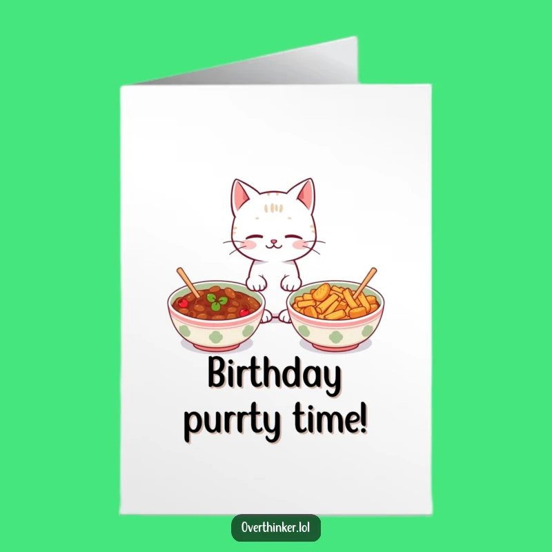 Free Printable Kawaii Cat Birthday Card - Funny Downloadable Gift