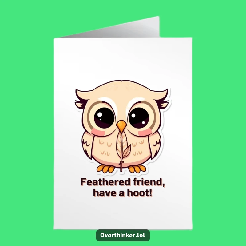 Free Printable Kawaii Owl Birthday Card - Funny Downloadable Owl Lover Gift