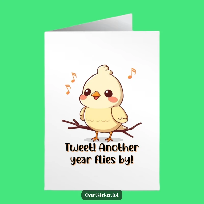 Funny Free Printable Birthday Card: Bird Song Forgetfulness, Downloadable Humor