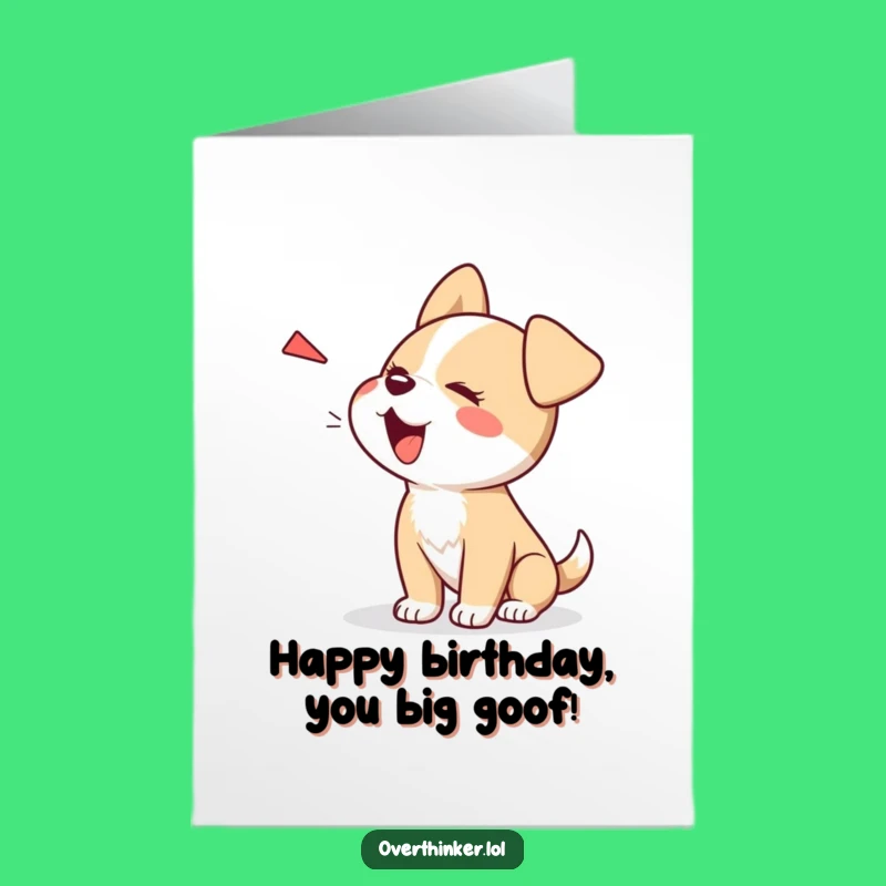 Funny Free Printable Birthday Card: Dog Barks at Shadow, Downloadable Hilarious Gift