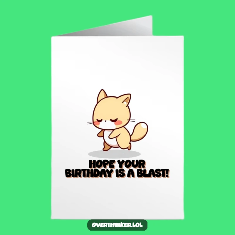 Free Printable Funny Birthday Card: Pacing Animal Character, Hilarious Downloadable Gift