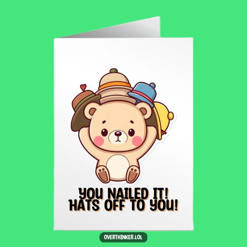 Free Printable Bear Congratulations Card - Funny Downloadable Gift for Any Achievement