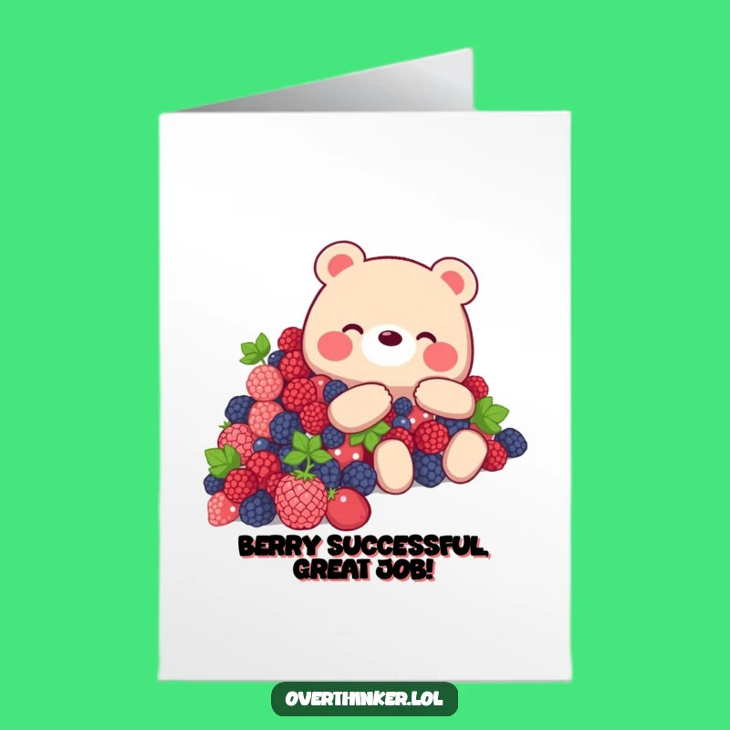 Free Printable Congrats Card: Bear & Berry Mountain, Perfect Downloadable Gift for Abundance