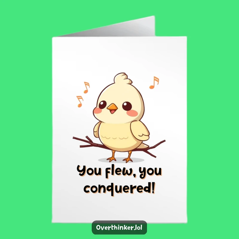 Free Printable Congrats Card: Bird's Song Oops, Downloadable Funny Message