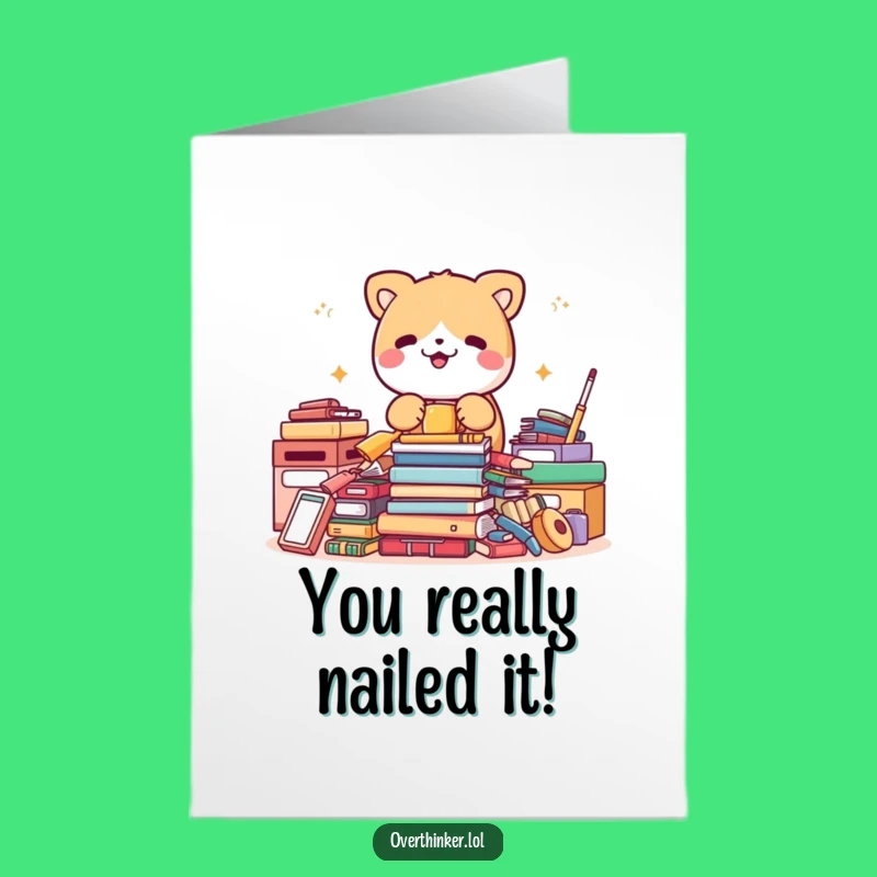 Free Printable Congrats Card: Frantic Organizer Animal, Funny Achievement Downloadable